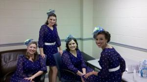 Epic, a Harmony Inc., female barbershop quartet, Fairfax Jubil-Aires, dressing room