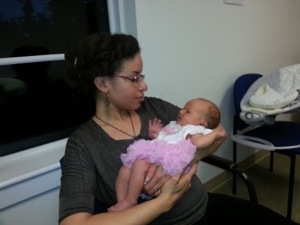 Shana Oshiro and baby Claire